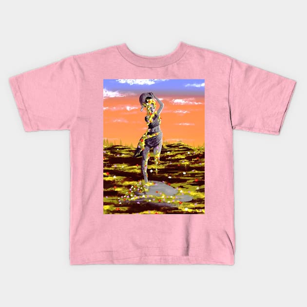 statue Kids T-Shirt by digital oil painting